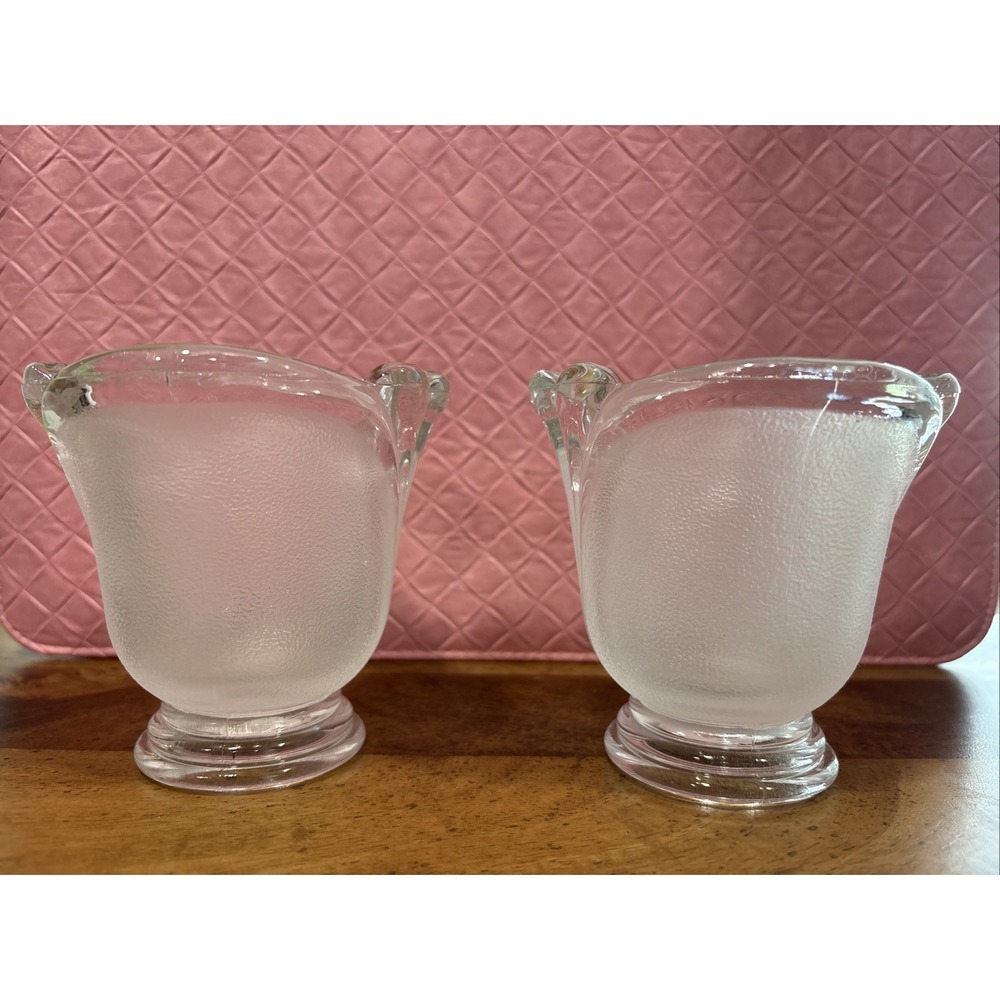 KIG Indonesia Frosted Glass Tulip Votive Candle Holder Vase 3.5" SH24-Set Of 2